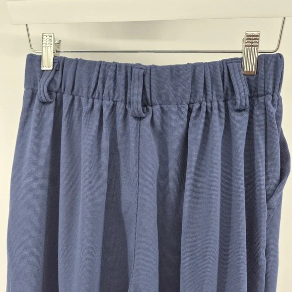 Halara Navy Blue Wide Leg‎ Pleated Athleisure Dress Pants Women's Size S Career - Picture 9 of 15